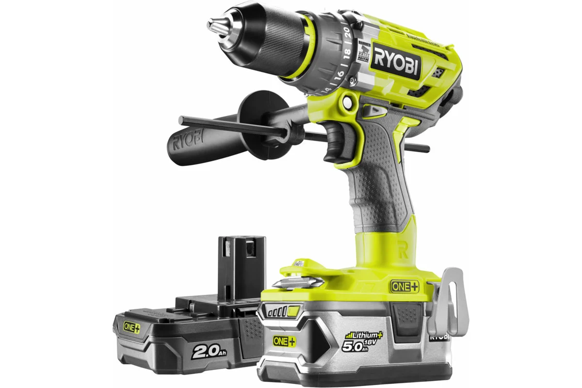 Аккумуляторная дрель-шуруповерт Ryobi ONE+ R18PD7-252S 5133004391, 18 В, 54 Нм, 2,0-5,0 А·ч  детальное изображение - 1