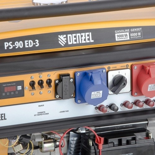Генератор бензиновый Denzel PS 90 ED-3 946944, 7 кВт, Желтый детальное изображение - 12