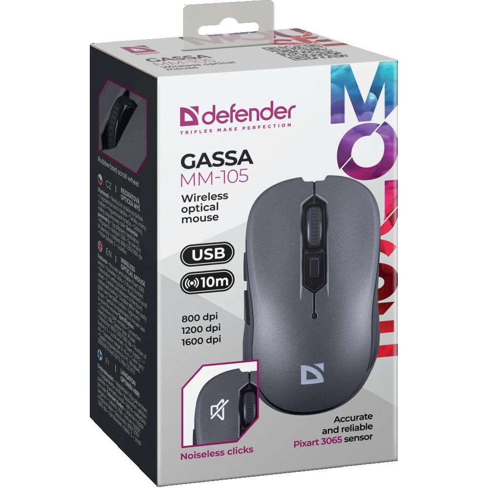 Мышь Defender Gassa MM-105  (52104), Серый детальное изображение - 6