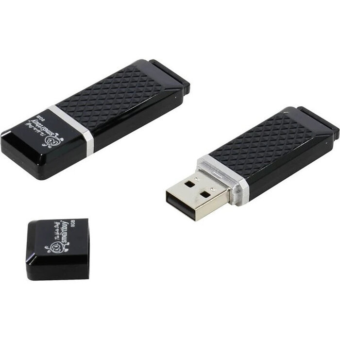 USB Flash накопитель SmartBuy Quartz (SB8 ГБQZ-K) 8 ГБ, черный №1