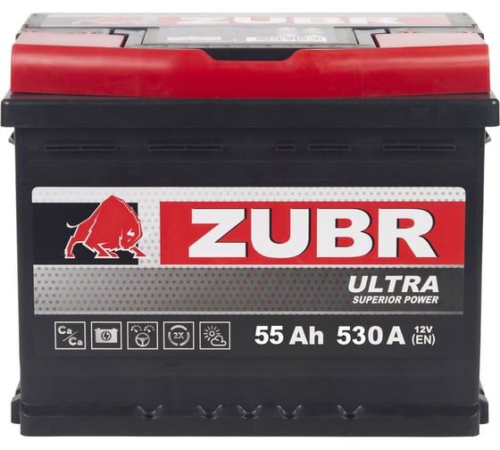 Аккумулятор ZUBR Ultra 55, Прямая Полярность, ZU551, 55 А*ч детальное изображение - 2