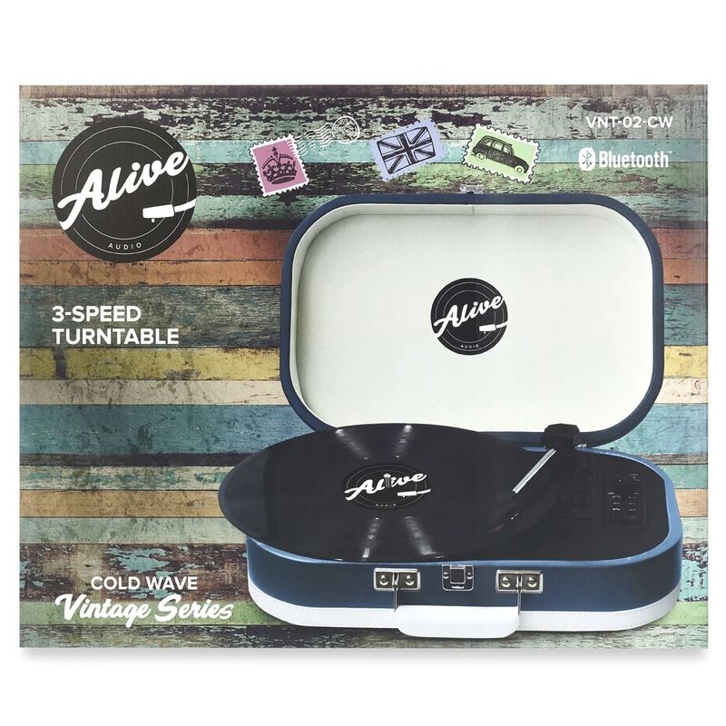 Проигрыватель винила Alive Audio Vintage Cold Wave, Синий детальное изображение - 4