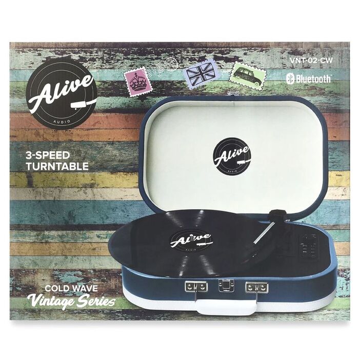Проигрыватель винила Alive Audio Vintage Cold Wave, Синий №4