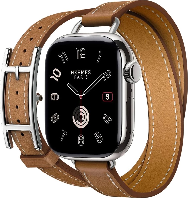 Смарт-часы Apple Watch Hermes Series 10 42 мм, GPS+Cellular, Silver Titanium Case with Double Tour Hapi, Серебристый/коричневый детальное изображение - 1