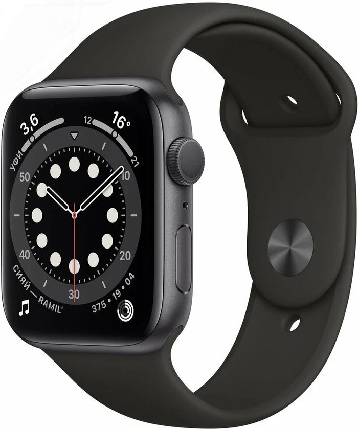 Умные часы Apple Watch Series 6 Aluminium, 44 мм, Серый №1