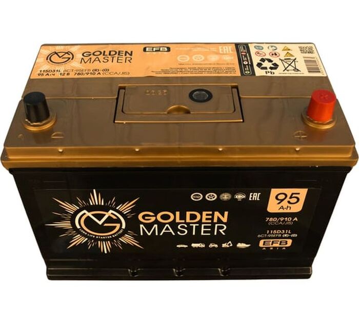 Аккумулятор GOLDEN MASTER EFB ASIA 6СТ-95 (R)-(0), Обратная Полярность, 95 А·ч №11