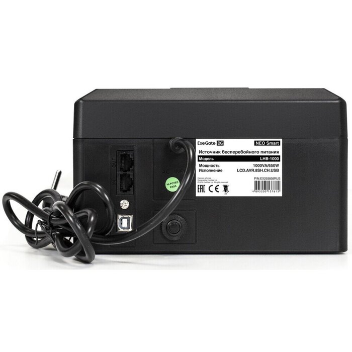 ИБП ExeGate NEO Smart LHB-600.LCD.AVR.8SH.CH.USB №3
