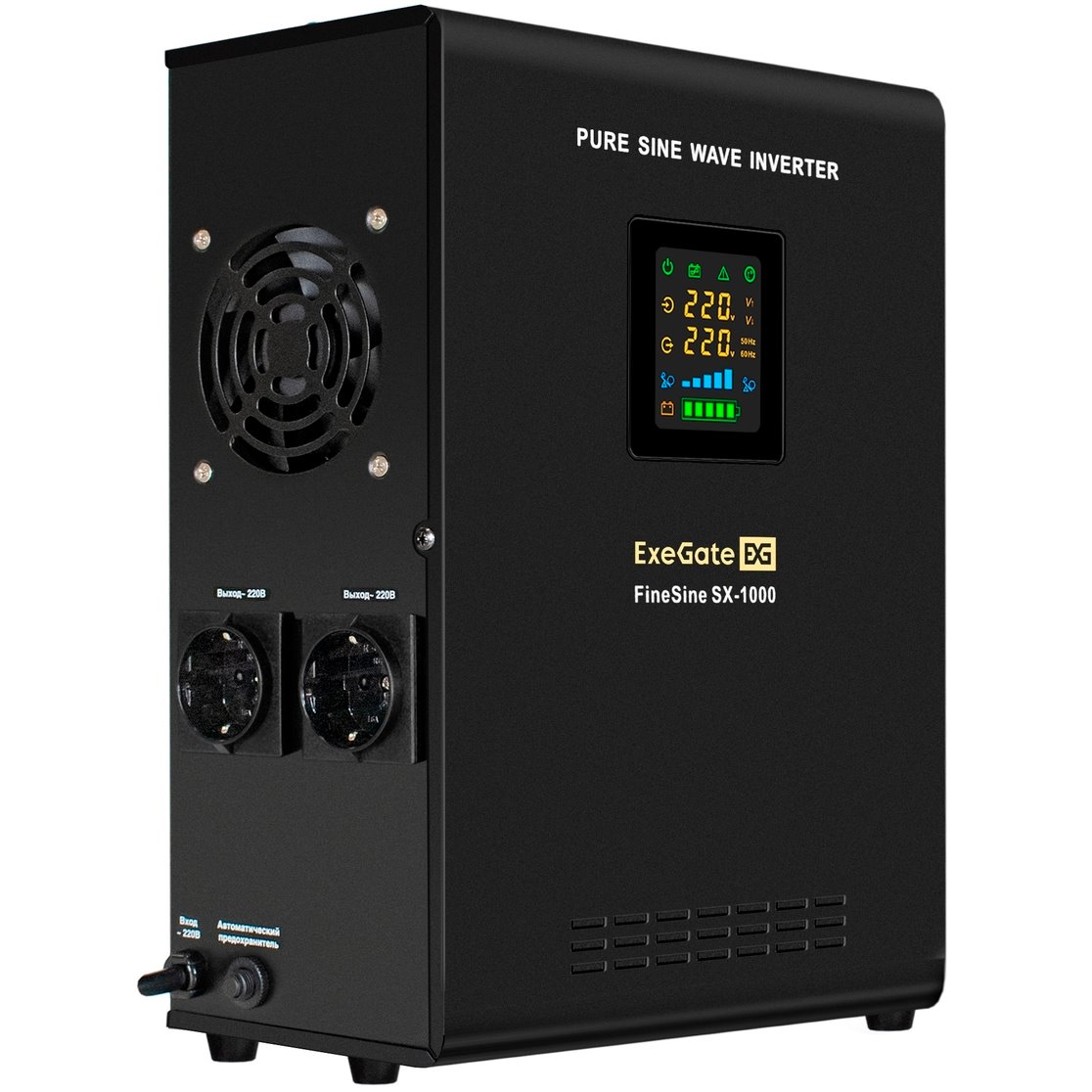 ИБП ExeGate FineSine SX-1000.LCD.AVR.2SH + DT 12150 (150Ач) + батарея детальное изображение - 1