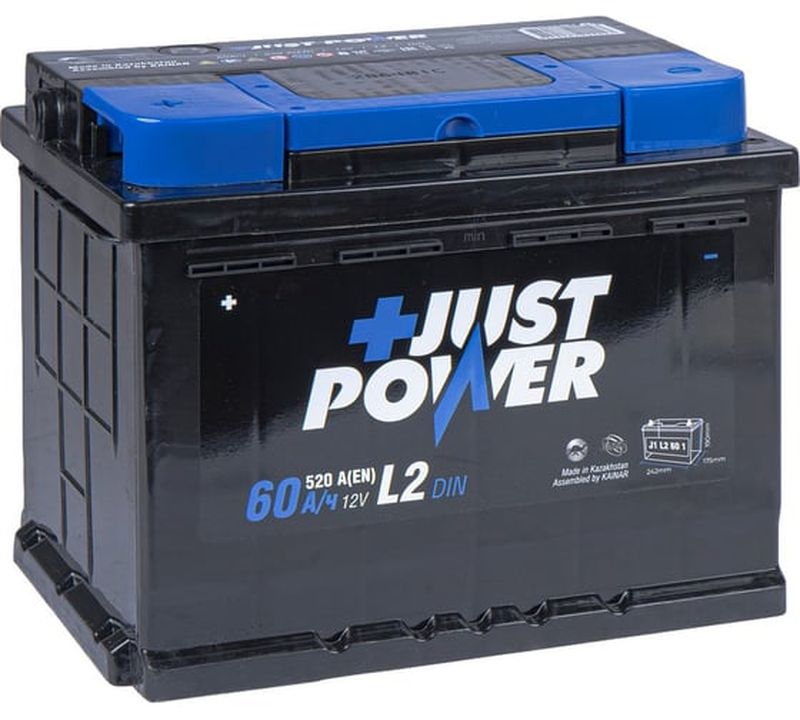 Аккумулятор JUST POWER+ L+ L2 EN, Прямая Поляроность, J1L2601, 60 А·ч детальное изображение - 1
