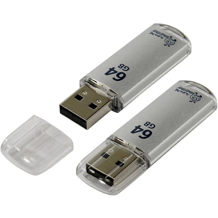 USB Flash накопитель SmartBuy V-Cut (SB64GBVC-S) 64 ГБ, Серебряный №1