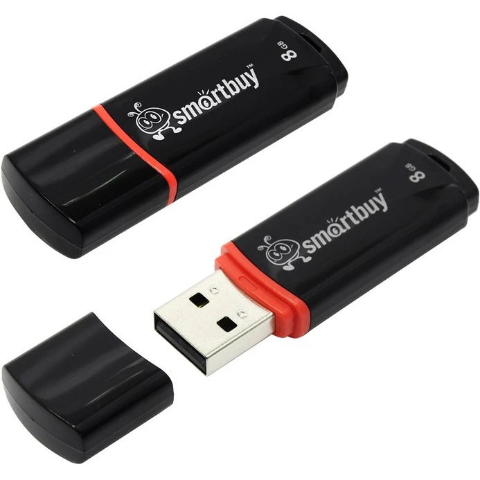 USB Flash накопитель SmartBuy Crown (SB8 ГБCRW-K) 8 ГБ, черный детальное изображение - 1