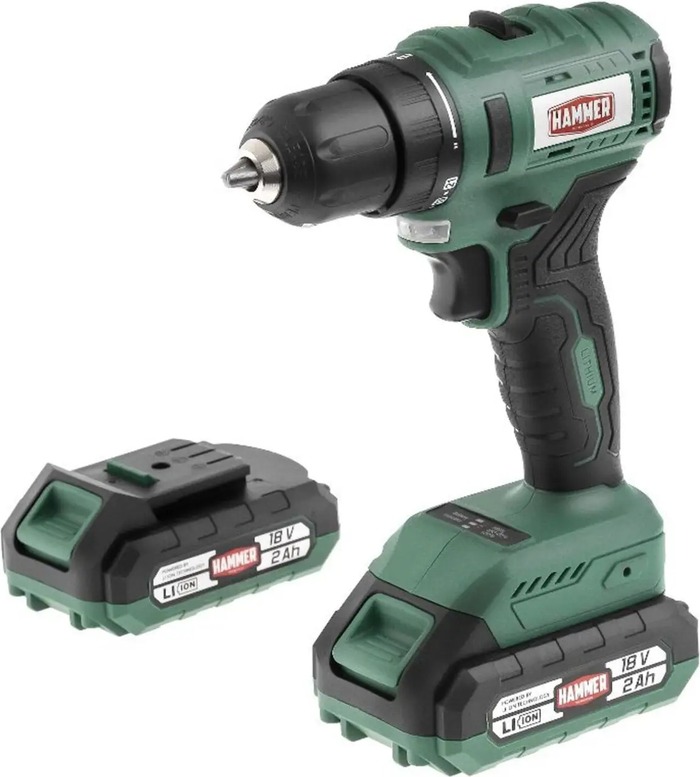 Аккумуляторная дрель Hammer ACD18BL, 18 В №1
