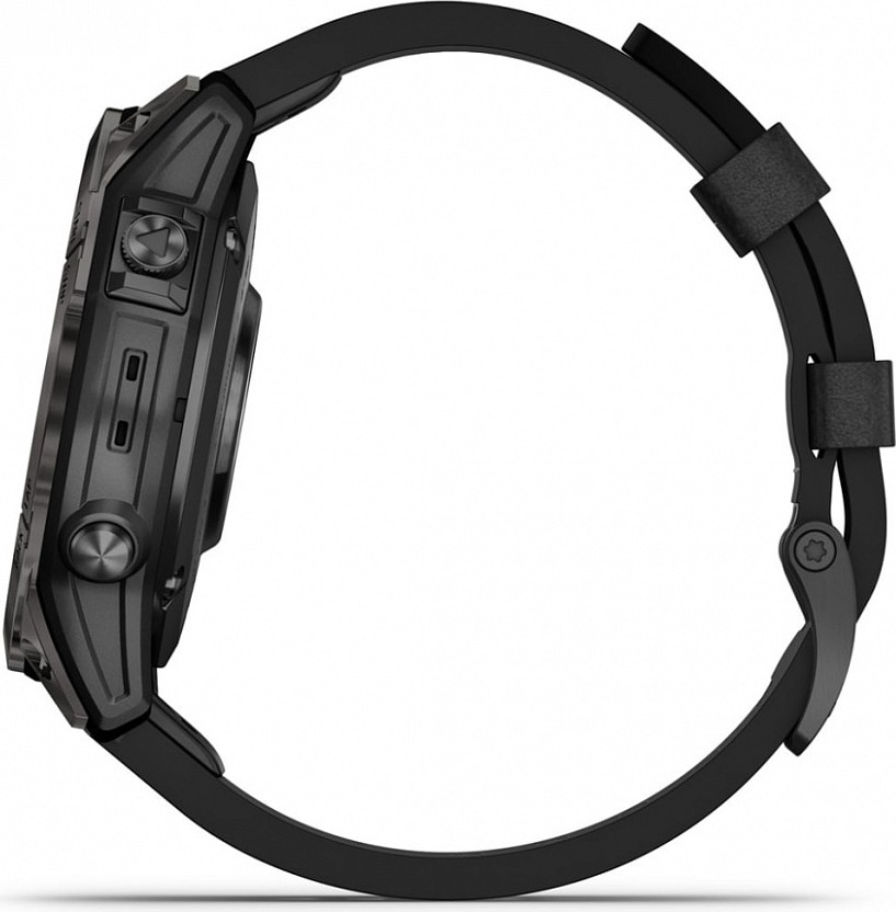 Смарт-часы Garmin Rpix Pro Gen 2 Sapphire Edition, 42 мм, Черный, кожаный ремешок детальное изображение - 2