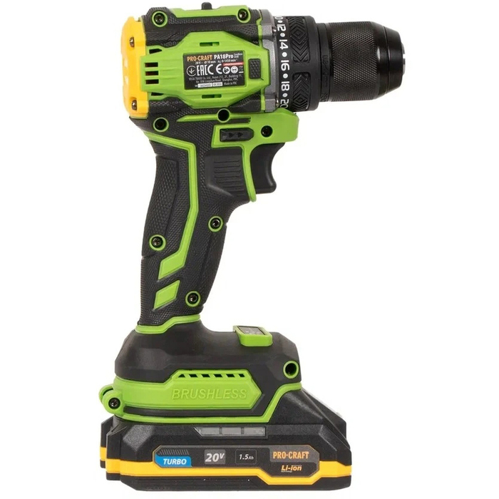 Аккумуляторная дрель-шуруповерт PROCRAFT PA18LiPro, 20 В, 45 Нм, 1.5 А·ч  №3