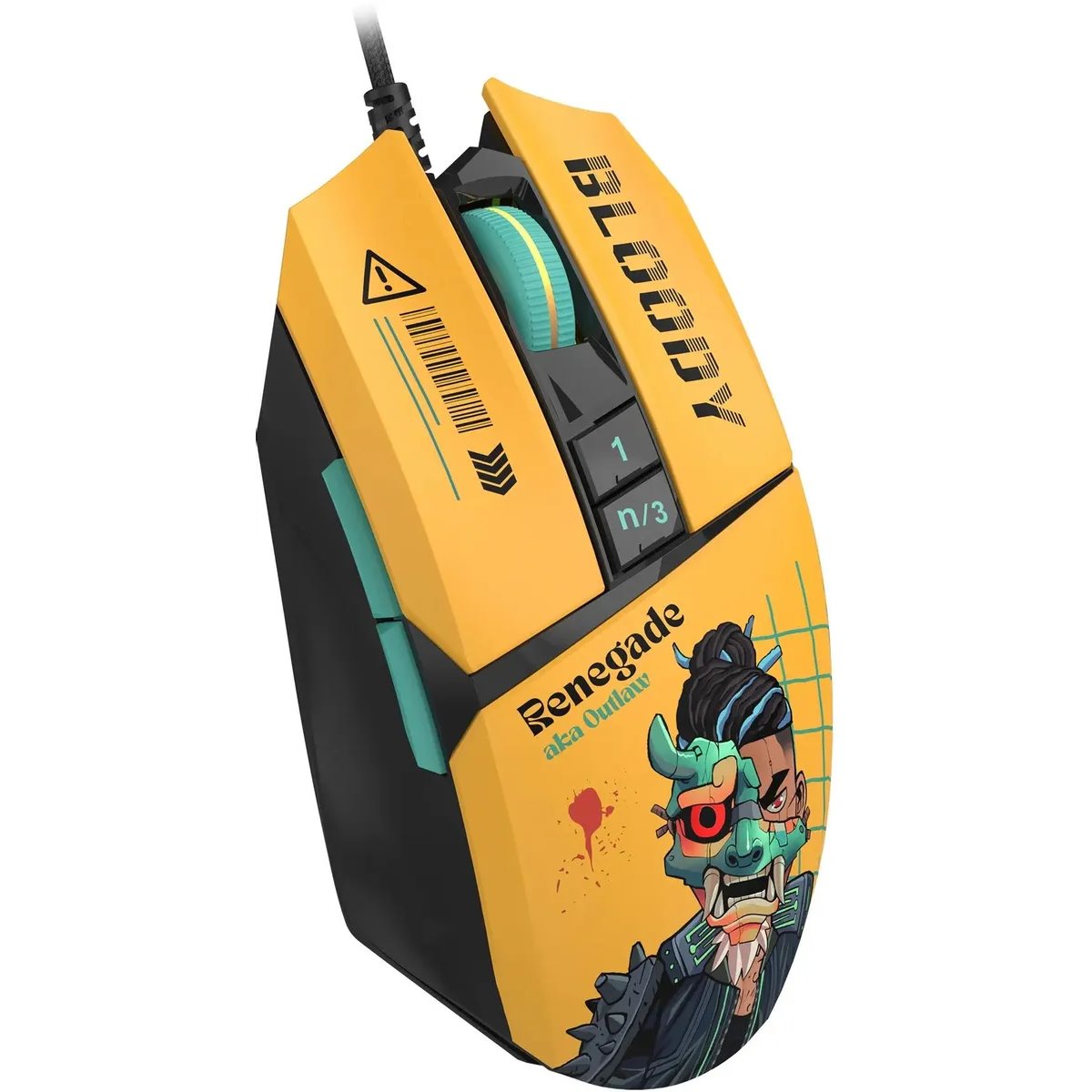 Мышь Bloody W63 Max Renegade , Жёлтый, рисунок детальное изображение - 2