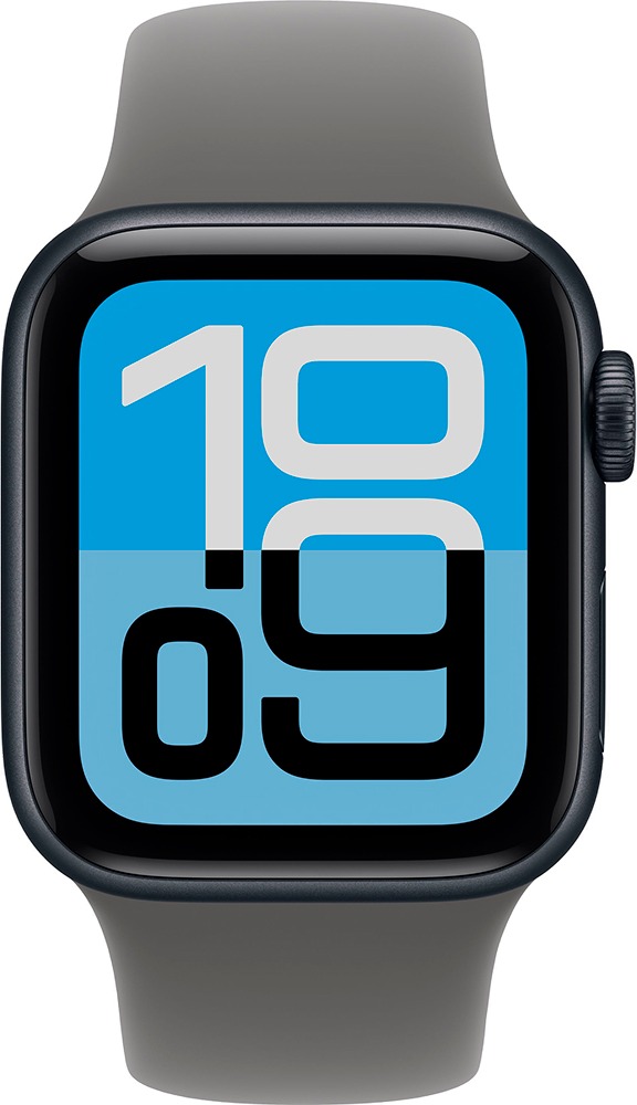 Умные часы Apple Watch SE 3 44 мм, GPS, Midnight Aluminium Case with Stone Gray Sport Band, Полуночный черный/Серый камень детальное изображение - 2