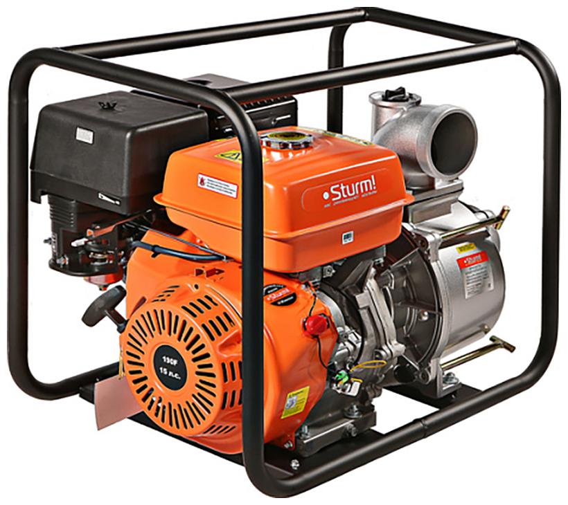 Бензиновая мотопомпа Sturm! BP8703TW, 835 л/мин, 100 мм, напор 20 м, d=100 мм, 11000 Вт, Оранжевый детальное изображение - 2