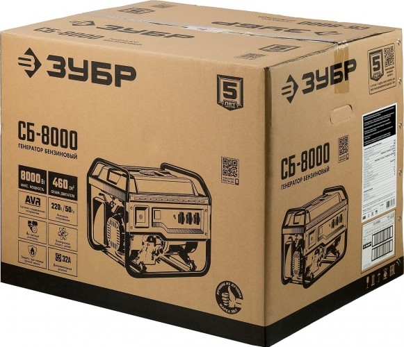Генератор бензиновый ЗУБР СБ-8000, 7.5 кВт, Красный детальное изображение - 2