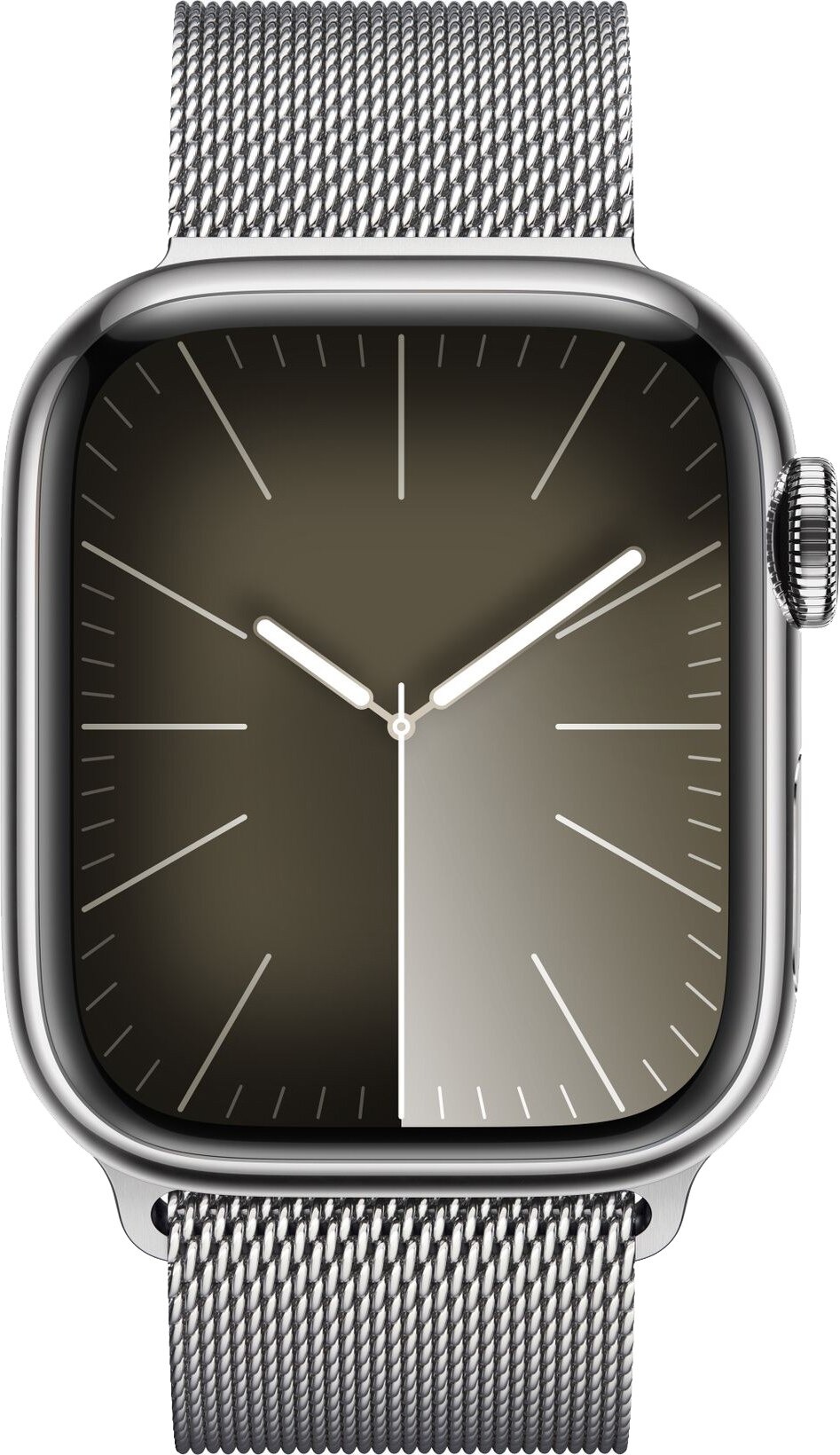 Умные часы Apple Watch Series 9 Silver Stainless Steel Case, Silver Milanese Loop 45 мм, Серебристый детальное изображение - 2