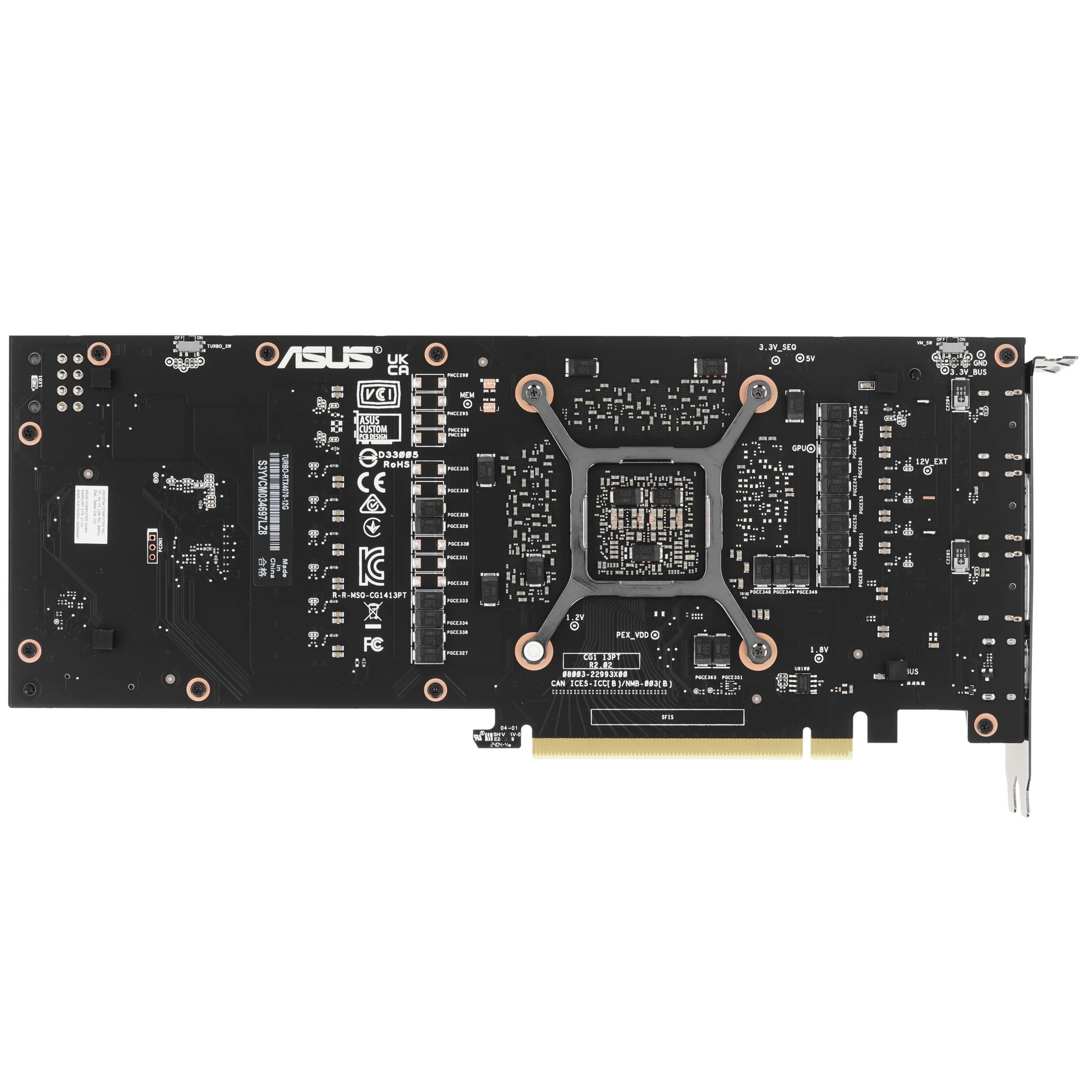 Видеокарта ASUS GeForce RTX 4070 Turbo, TURBO-RTX4070-12G, 12 ГБ, Черный детальное изображение - 2