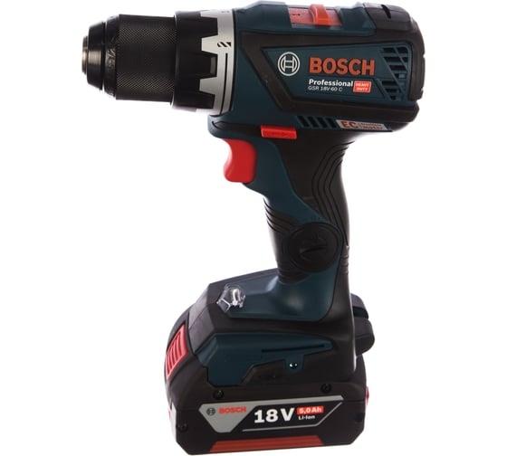 Аккумуляторная дрель-шуруповерт Bosch GSR 18V-60 C, 18 В, 60 Нм, 5 А·ч, 06019G1100 детальное изображение - 2