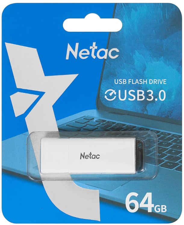 USB Flash накопитель Netac U185 USB3.2 64 ГБ, серебряный детальное изображение - 1