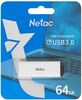 USB Flash накопитель Netac U185 USB3.2 64 ГБ, серебряный вариант - 1