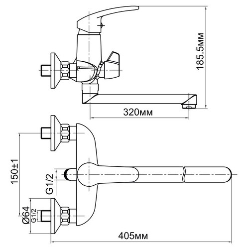 Смеситель AQUANET Bath&Basin SD91539A детальное изображение - 2