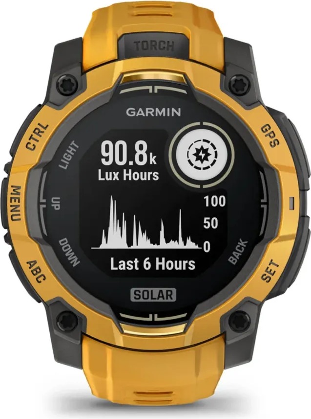 Смарт-часы Garmin Instinct 3 Solar Sunburst with Sunburst/Gray Silicone Limited edition, 45 мм, Оранжевый детальное изображение - 4