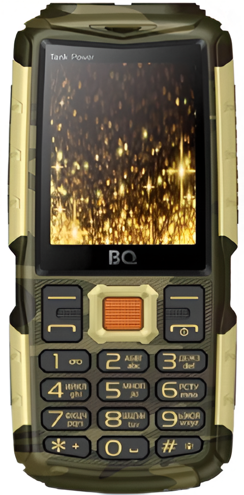 Мобильный телефон BQ 2430 Tank Power, 32 Мб, Камуфляжный/Золотой, Dual micro-SIM детальное изображение - 4