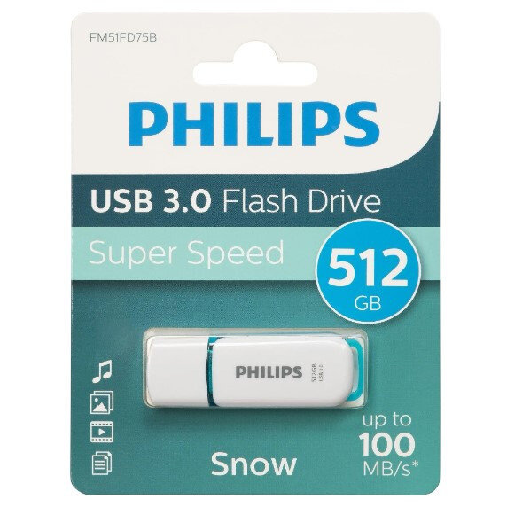 USB Flash накопитель Philips SNOW3.0 512 ГБ, синий детальное изображение - 3
