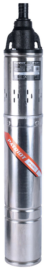 Насос Patriot SP 4250 S 315302462, 42 л/мин, 25 мм, напор 100 м, d=25 мм, 1100 Вт, Серый детальное изображение - 1