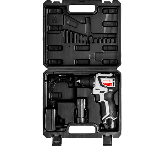 Бесщеточная аккумуляторная дрель-шуруповерт Интерскол ДА-10/12В 36 МиниМАКС Li-ion, кейс, 2 аккум., 687.2.2.70, 12 В, 36 Нм, 2 А·ч детальное изображение - 3