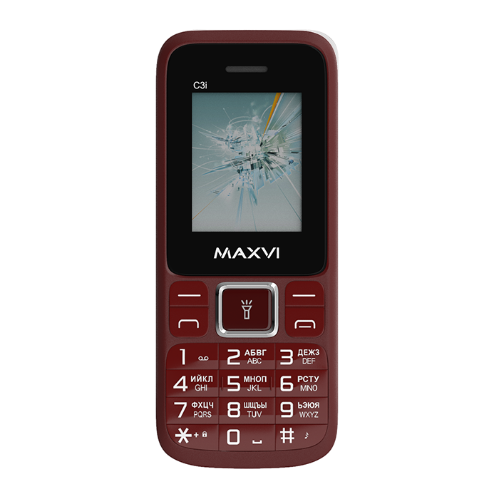 Мобильный телефон MAXVI C3i (без З\У), 32 Мб, Винный красный, Dual mini-SIM детальное изображение - 5