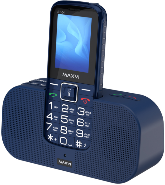 Мобильный телефон MAXVI RT-04 с док-станцией, 32 Мб, Черный, Dual mini-SIM детальное изображение - 1