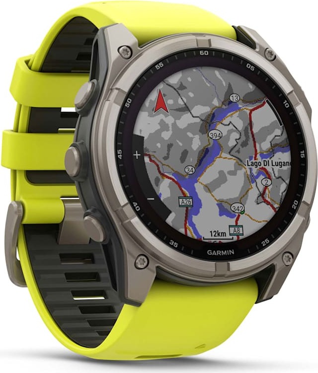 Смарт-часы Garmin Fenix 8 Solar Sapphire, 51 мм, титановый серый с желтым ремешком детальное изображение - 3