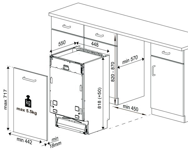 Встраиваемая посудомоечная машина Beko DIS 28124, серебристая детальное изображение - 6
