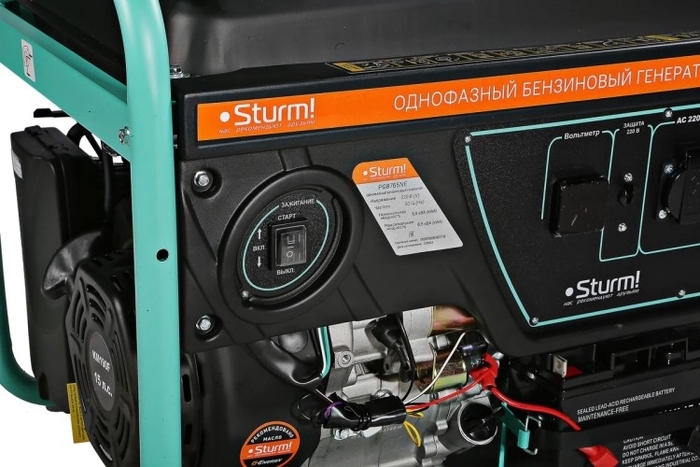 Генератор бензиновый Sturm PG8765NE, 5.5 кВт, Зеленый №4
