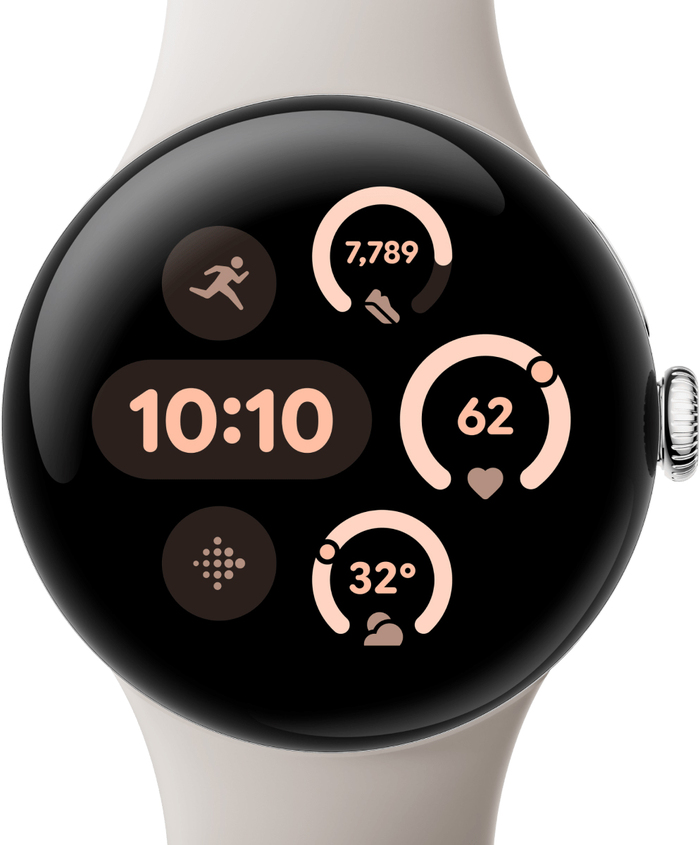Смарт-часы Google Pixel Watch 3 45 мм, Серебристый, Hazel Active Band №4