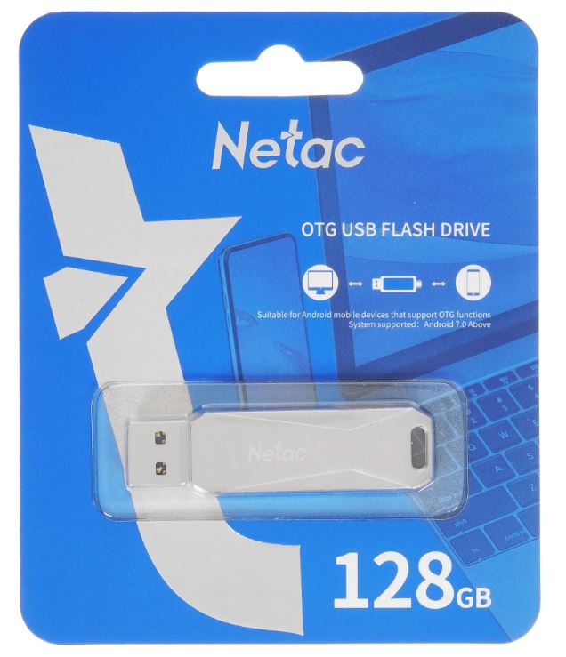 USB Flash накопитель Netac U782C USB3.2 128 ГБ, серебряный детальное изображение - 2