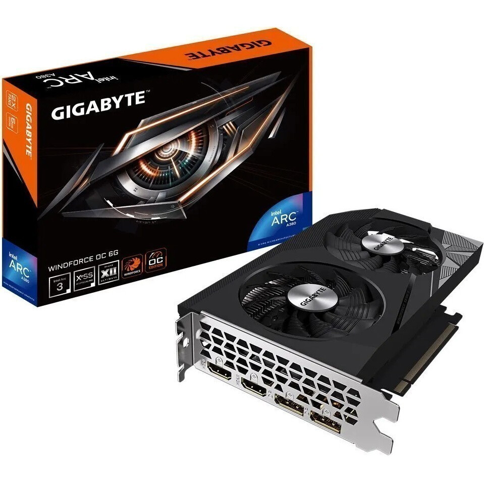 Видеокарта Gigabyte Intel Arc A380, GV-IA380WF2OC-6GD, 6 ГБ, Черный детальное изображение - 9