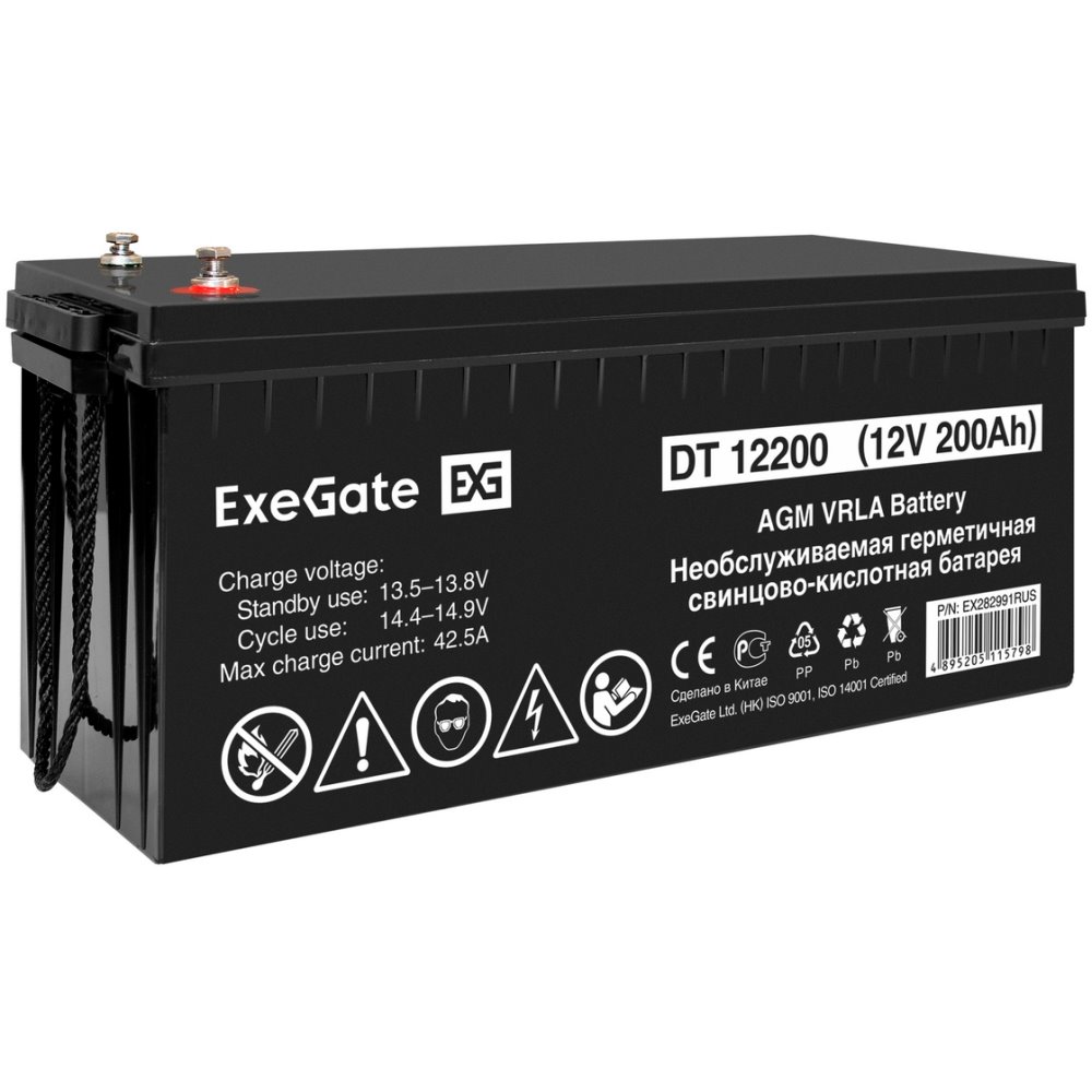 ИБП ExeGate FineSine SX-500.LCD.AVR.2SH + DT 12200 (200Ач) + батарея детальное изображение - 8