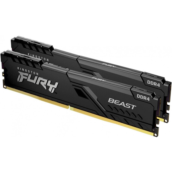 Оперативная память Kingston Fury Beast Black DDR4 3600MHz, KF436C17BBK2/16, 2x8 Гб KIT, 16 Гб №1
