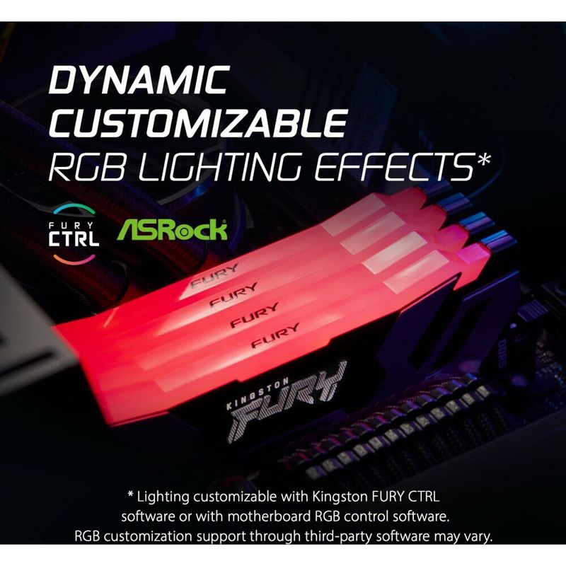 Оперативная память Kingston Fury Renegade RGB DDR5 6400MHz, KF564C32RSAK2-32, 2x16 Гб KIT, 32 Гб детальное изображение - 7