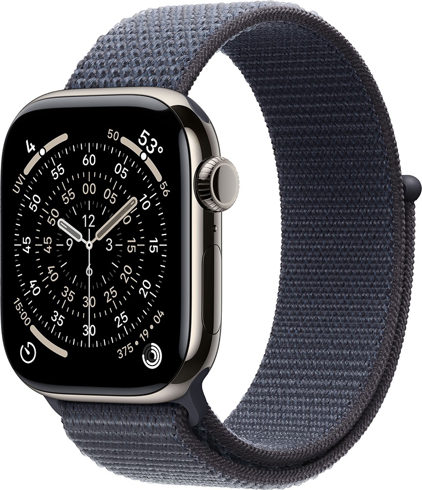 Умные часы Apple Watch Series 11 46 мм, Natural Titanium Case with Anchor Blue Sport Loop, GPS + Cellular, детальное изображение - 1