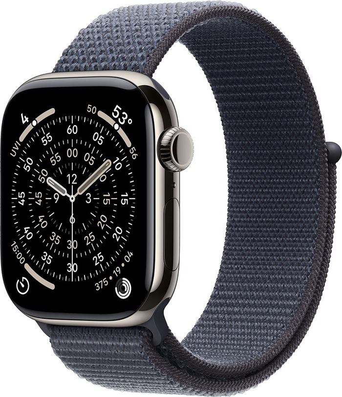 Умные часы Apple Watch Series 11 46 мм, Natural Titanium Case with Anchor Blue Sport Loop, GPS + Cellular, №1