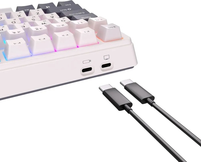 Клавиатура Royal Kludge RKH81 Night, Sky Cyan Switch, Белый №8