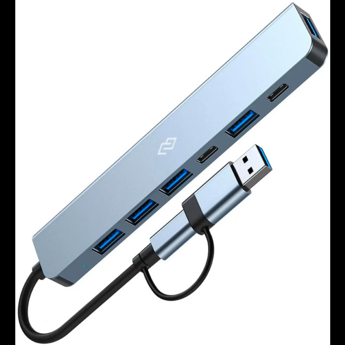 USB-концентратор Digma DHUB-7USB-AC-3.0, Серебряный №1