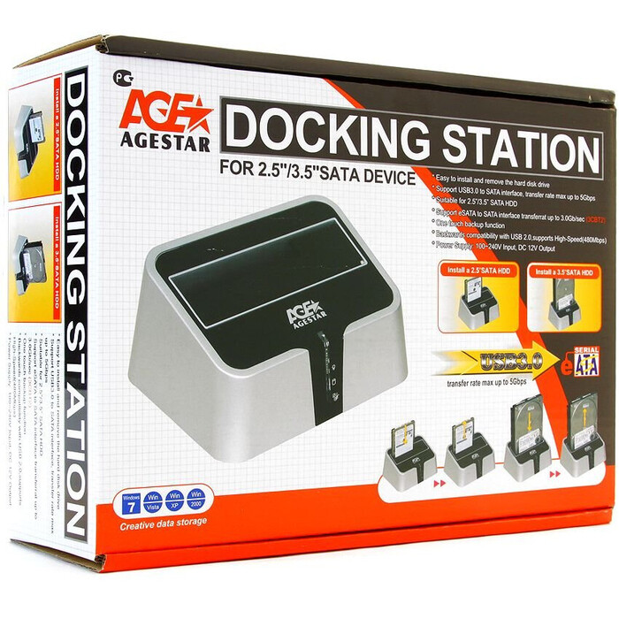 Док-станция для HDD AgeStar 3CBT2 6G, Серебряный №4