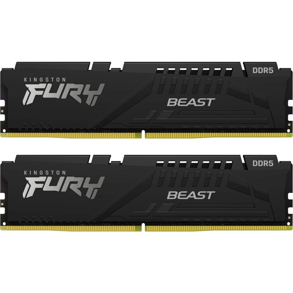 Оперативная память Kingston Fury Beast Black DDR5 5600MHz, KF556C36BBEK2-32, 2x16 ГБ KIT, 32 ГБ детальное изображение - 1